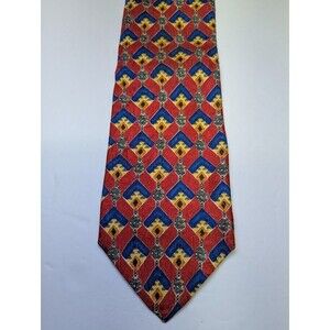 ERMENEGILDO ZEGNA Men's Silk Necktie‎ ITALY Luxury Geometric Pattern 3.75" Wide
